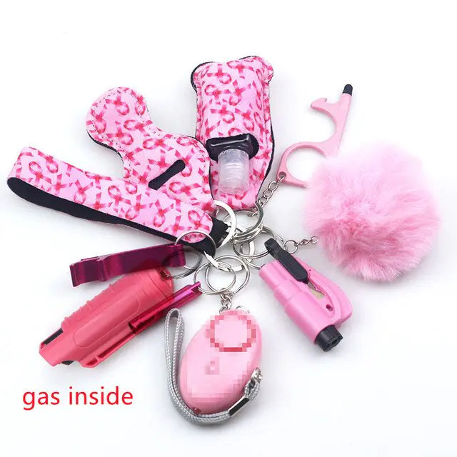 11pcs Self-Defence Keychain Set Multi-Function Keyring