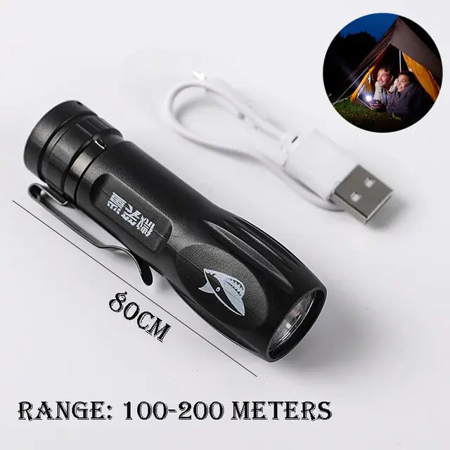 USB Rechargeable Portable Led Flashlight