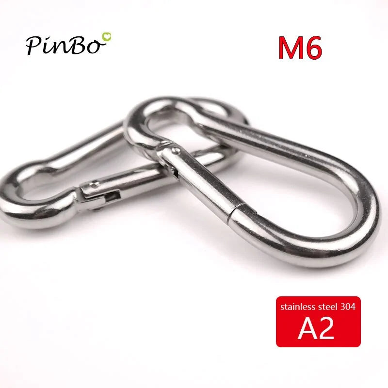 M6 304 Stainless Steel Carabiner Snap Hook Set